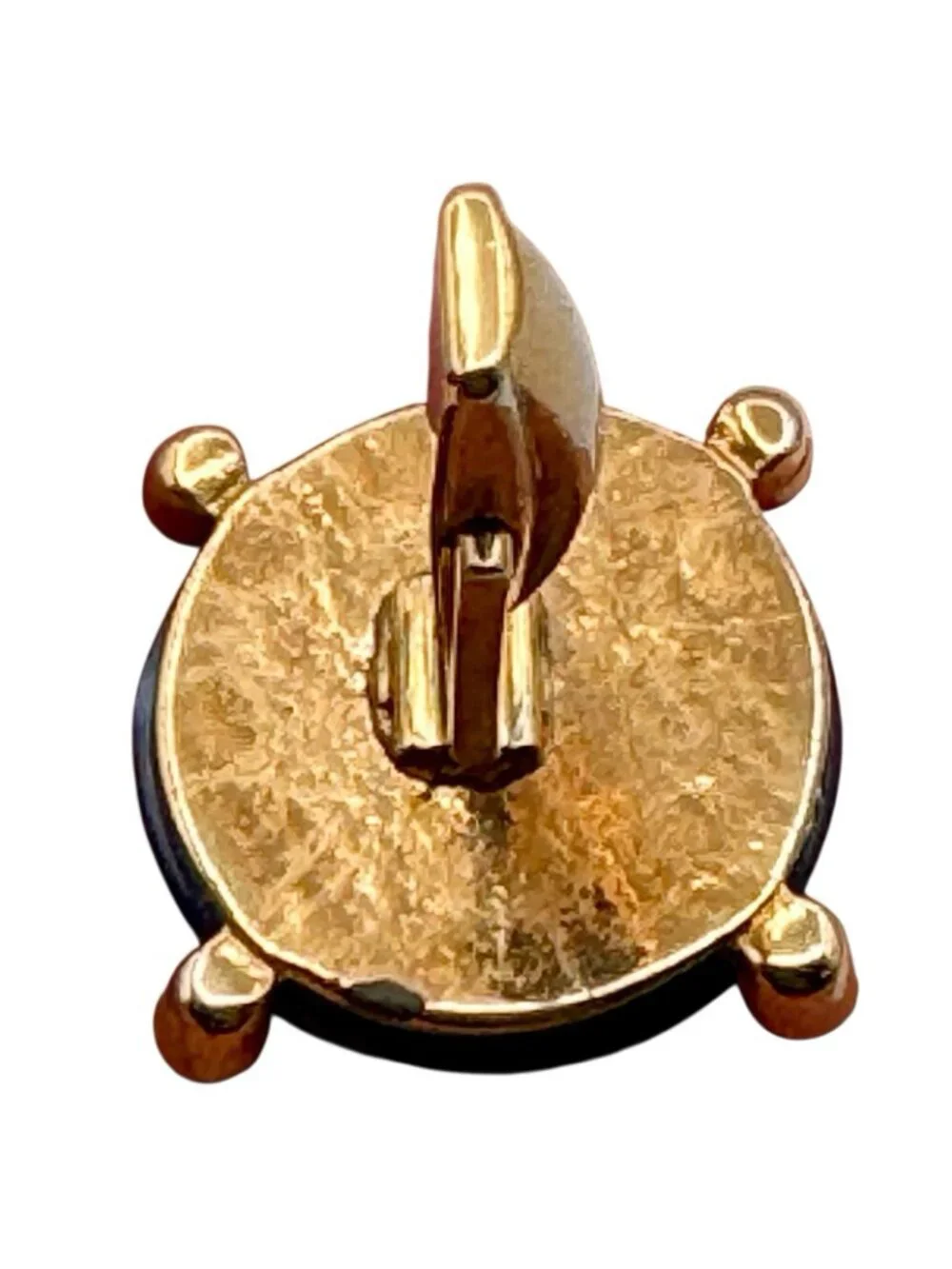 Vintage Blue Moonstone Cufflinks and Tie Tack Set 1960s Gold Tone Acrylic Stone